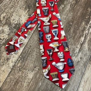 Mens Fornasetti silk tie, made in Italy